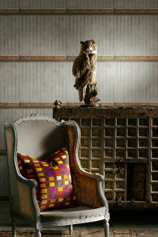 Chair pillow owl wallpapered room - rich free wallpaper