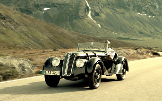 Man oldcar mountain road woman - a mountain road free wallpaper