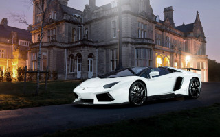 White sports car night cityscape - andrew law free wallpaper