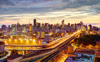 City skyline train dusk architecture - dusk free wallpaper