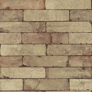 Brick wall pattern clock red - the wall free wallpaper
