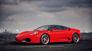 Red sports car ocean city - bernardo cavallino free wallpaper
