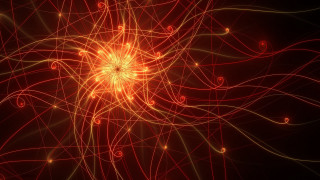 Red yellow abstract circles lines - a red center free wallpaper