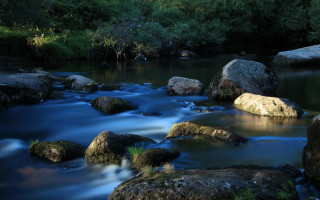 River rocks water trees nature - rock and water free wallpaper