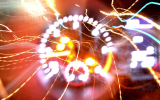 Blurry car night lights motion - a photo free wallpaper