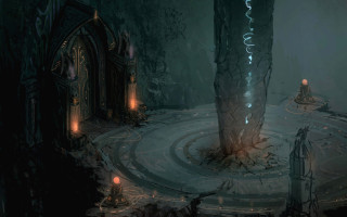 Dark forest portal candles fantasy - candle free wallpaper for desktop