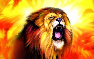Lion open mouth fire background - its mouth open free wallpaper