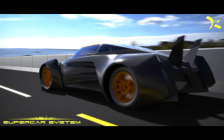Futuristic car ocean road yellow - a yellow arrow free wallpaper