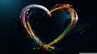 Heart shaped paint splatters black - paint splatter free wallpaper