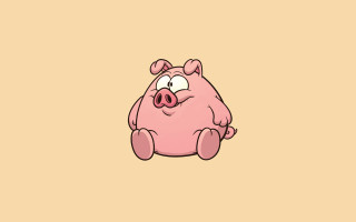 Pink pig sad yellow wallpaper - a sad face free wallpaper