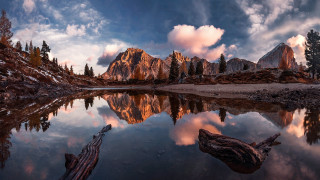 Mountain lake forest clouds sunset 2 - caspar wolf free wallpaper