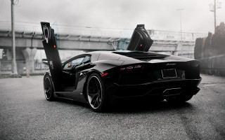Black sports car open 3d - moody free wallpaper