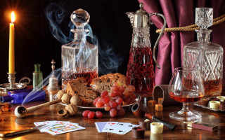 Table food wine candle stilllife - artur tarnowski free wallpaper