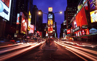City street traffic night lights 18 - lot of traffic free wallpaper