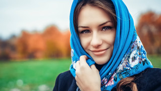 Elina karimova blue scarf flower - a black jacket free wallpaper