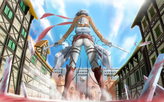 Woman sword giantess city military - a city free wallpaper