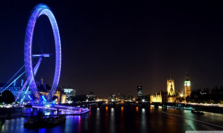 Ferris wheel night city river 10 - a ferris wheel free wallpaper