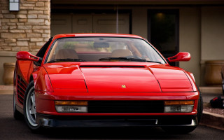 Red sports car person sitting - outrun free wallpaper