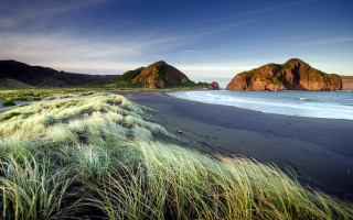 Bascove beach mountain grass shore - the shore free wallpaper