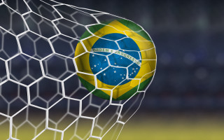 Soccer ball brazil flag net - foto realistic free wallpaper