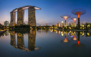 City skyline lake trees ferris - a ferris free wallpaper