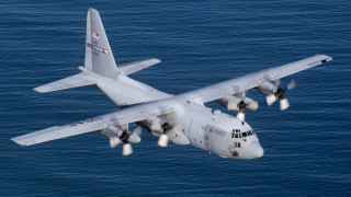 Large airplane over ocean felix - gear free wallpaper