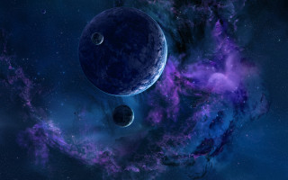 Space planet stars clouds purple - a space free wallpaper
