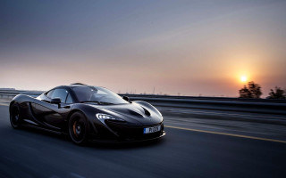 Black sports car highway sunset - sunset free wallpaper