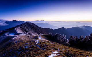 Mountain trees sky clouds distance - cloud and mountains free wallpaper