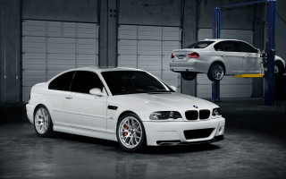 White car garage lift precisionism - a garage free wallpaper