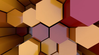 Colorful abstract hexagons geometric 3d - c4d free wallpaper