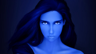 Blue eyes black dress fantasy - her body free wallpaper for desktop