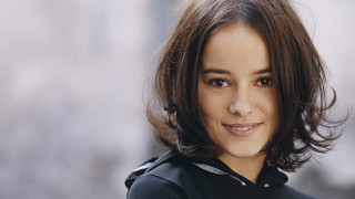 Woman smiling black shirt building - frances jetter free wallpaper