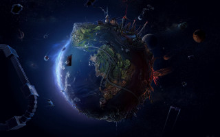 Space station earth satellite background - a computer free wallpaper