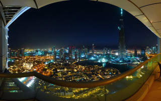 City night skyline ferris wheel - a view of a city free wallpaper