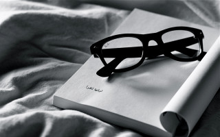 Book glasses bed blanket mountains - glass free wallpaper
