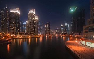 City skyline night river bridge 15 - farid mansour free wallpaper