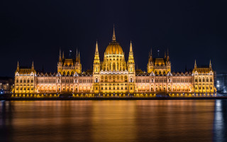 Large building clock night lights - aladár körösfőikriesch free wallpaper