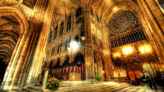 Gothic cathedral clock tower light - a cathedral free wallpaper