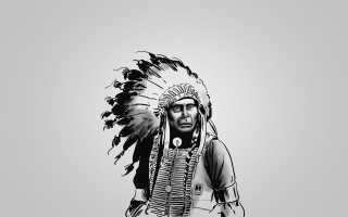 Native american headdress illustration comic - western free wallpaper