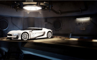 Futuristic car dimly lit round - round free wallpaper