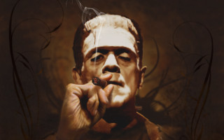 Man smoking cigarette smokestack gothic - his mouth and a cigarette free wallpaper