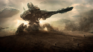 Giant robot alien sky dirt - mecha free wallpaper