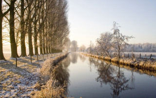 Snowy river park forest baroque - dirck de bray free wallpaper