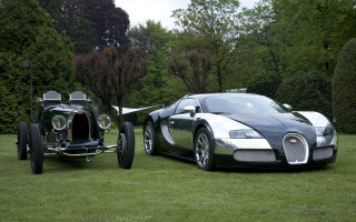 Bugatti car field grass trees - barron storey free wallpaper
