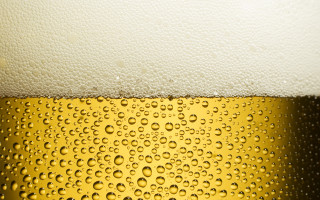 Beer water drops 3d render - bottom free wallpaper