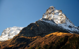 Mountain forest snow peak blue - peak free wallpaper