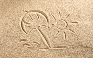 Sun beach wave drawing summer - the sand free wallpaper