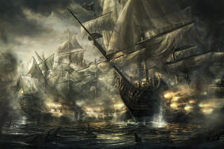 Ship storm background smoke painting - other ship free wallpaper