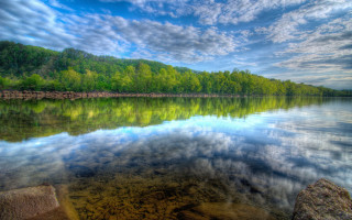 Lake mountain cloud forest shore - anthony s waters free wallpaper